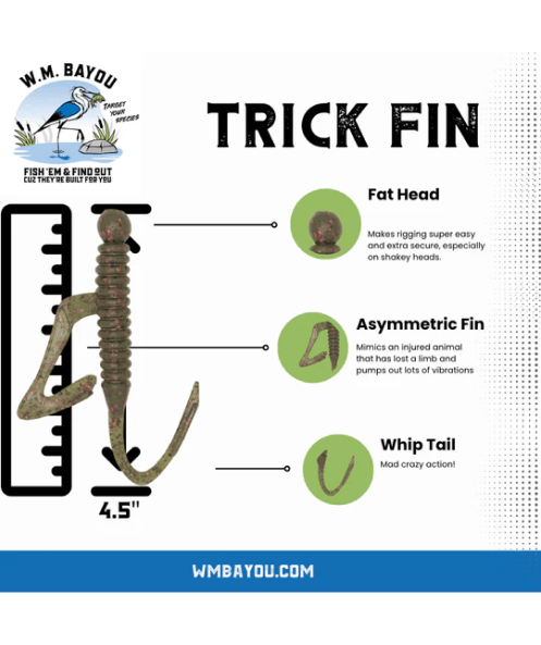 The Trick Fin - Soft Plastic Finesse Bait for Bass Fishing